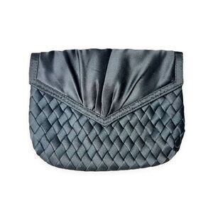 Clutch Handbag La Regale Evening Bag Black Envelope Style Satin